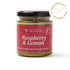 Jar of raspberry and lemon honey from The Scottish Bee Company on a white background