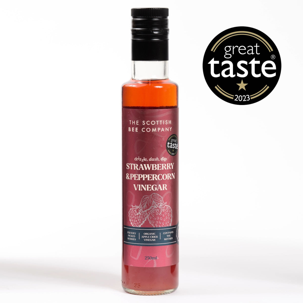 Scottish Bee Company Apple Cider Vinegar Infused with Strawberries &amp; Peppercorns